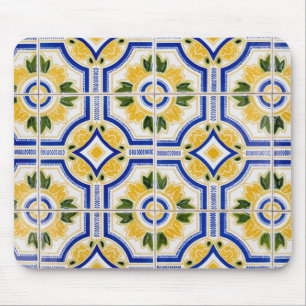 Bright tile pattern, Portugal Mouse Mat