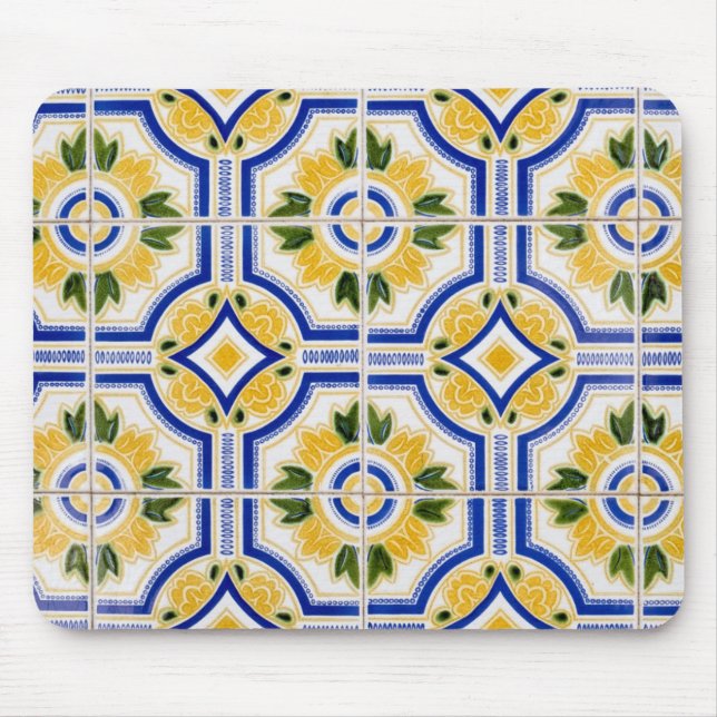 Bright tile pattern, Portugal Mouse Mat (Front)