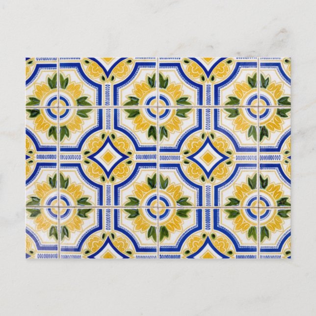 Bright tile pattern, Portugal Postcard (Front)