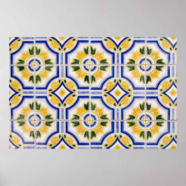Bright tile pattern, Portugal Poster (Front)