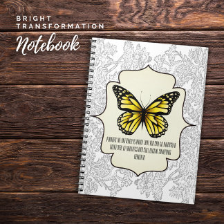 Bright Transformation Yellow Butterfly Notebook