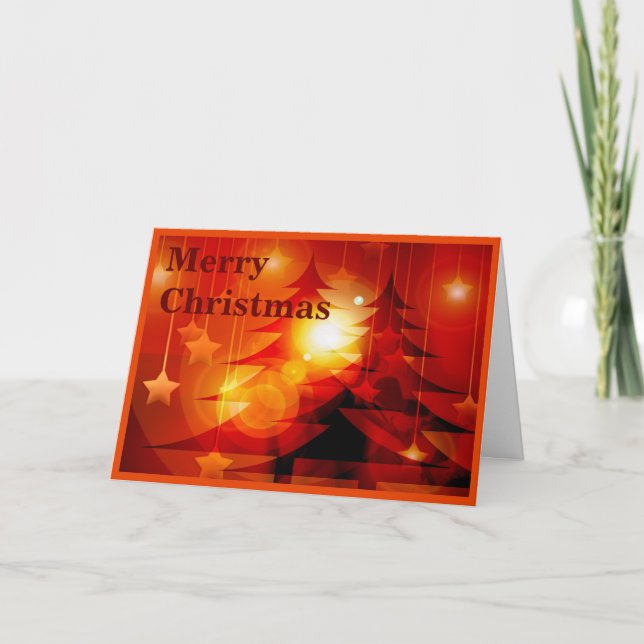 Bright Trees Merry Christmas Card (Front)