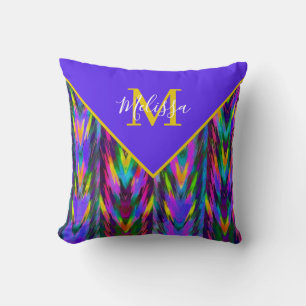 Bright tribal chevron personalised throw pillow