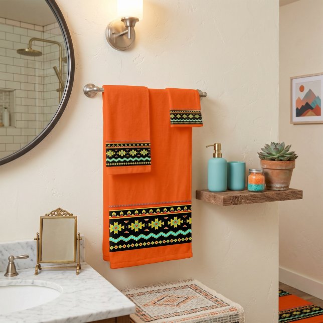Bright tribal design bath towel set (Creator Uploaded)