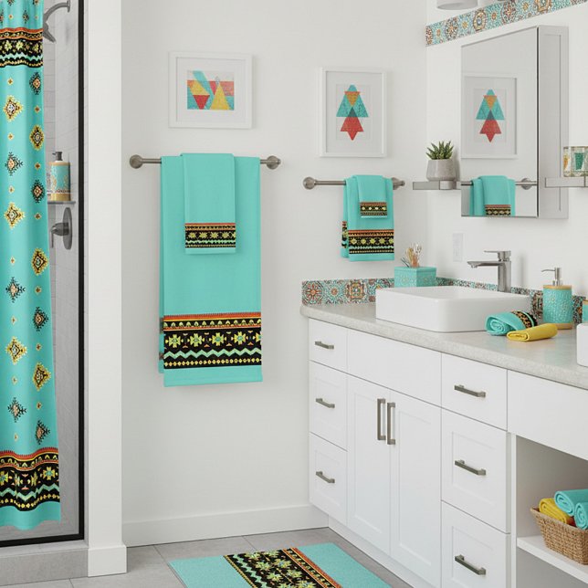 Bright tribal design bath towel set (Creator Uploaded)