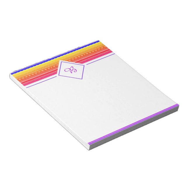 Bright tribal design notepad (Angled)