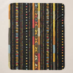 Bright Tribal Stripes Handmade Pattern Sherpa Blanket