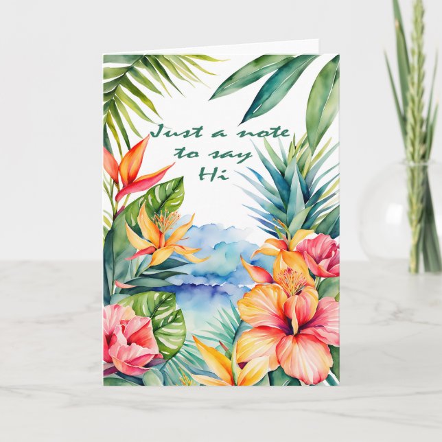 Bright Tropical Colours to Say Hello Card (Front)
