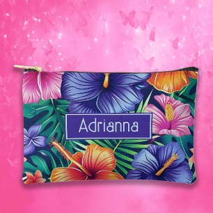 Bright Tropical Floral  Accessory Pouch