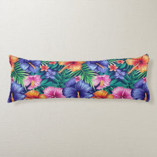 Bright Tropical Floral Body Pillow