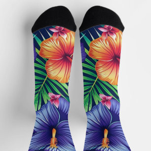 Bright Tropical Floral  Socks