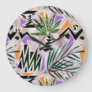 Bright tropical Hawaiian illustration, Large Clock