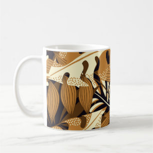 Bright Tropical Leaves Dark Pattern Coffee Mug
