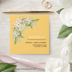 Bright Tropical Pampas Grass Boho Wedding Envelope