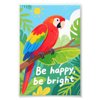 Bright Tropical Parrot Quote Art Photo Print