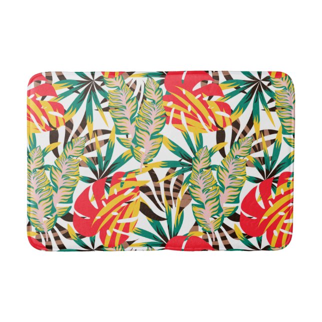 Bright Tropical Pattern Bath Mat (Front)