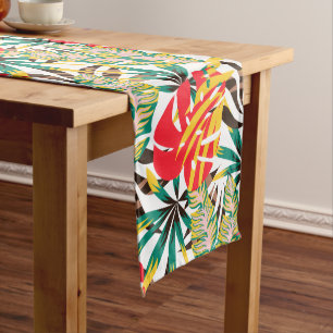 Bright Tropical Pattern Medium Table Runner