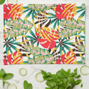 Bright Tropical Pattern Tea Towel