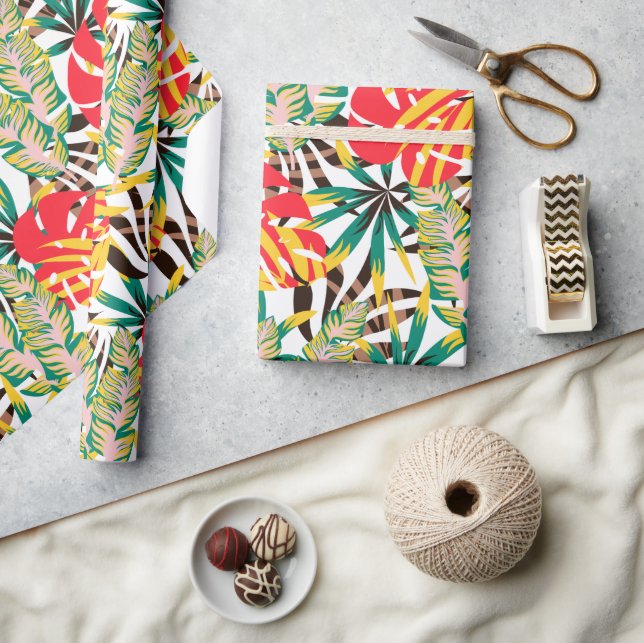 Bright Tropical Pattern Wrapping Paper (Crafts)