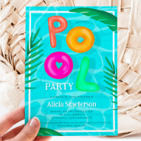 Bright Tropical pool party neon floaters Sweet 16