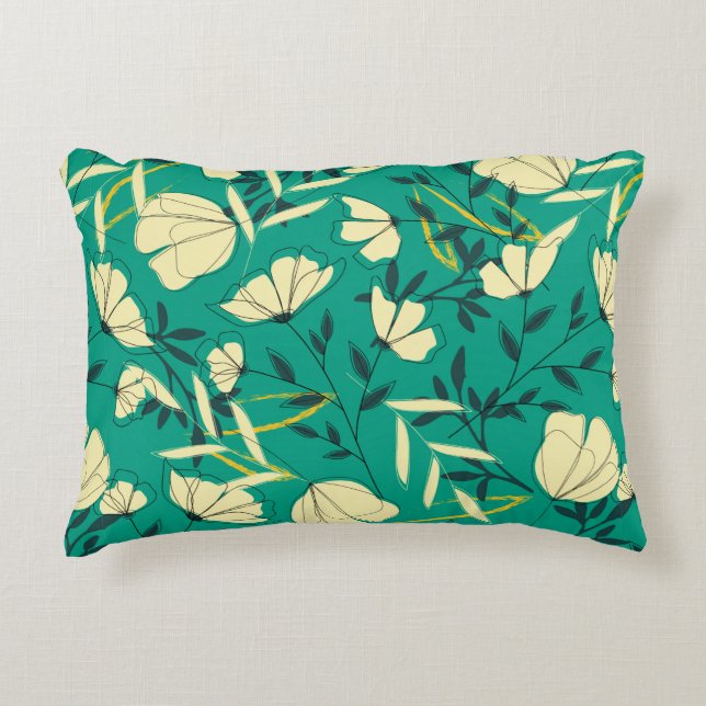 Bright tropical seamless pattern with leaves and p decorative cushion (Front)