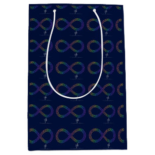 Bright Tropical Spectrum Infinity Hearts Medium Gift Bag