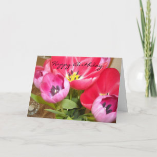 Bright Tulip Birthday Wishes Card