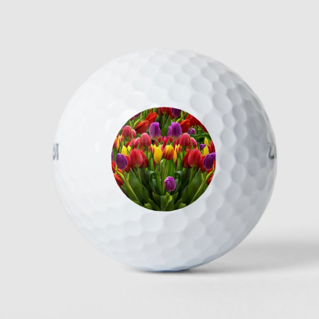 Bright Tulips Golf Balls (Front)