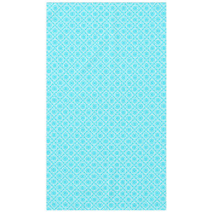 Bright Turquoise and White Fun Geometric Pattern Tablecloth
