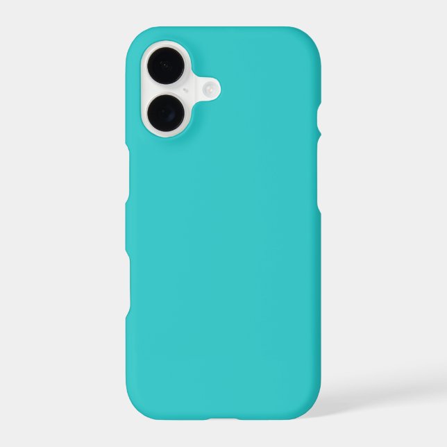 Bright Turquoise Aquamarine Cyan Solid Colour (Back)