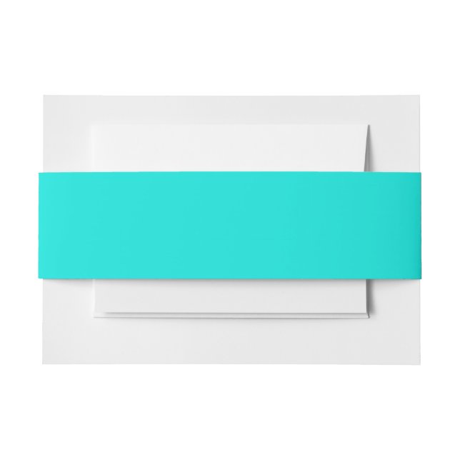 Bright Turquoise Cool Colourful Invitation Belly Band (Front Example)