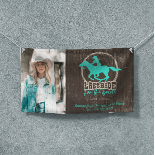 Bright Turquoise Last Ride For The Bride Banner