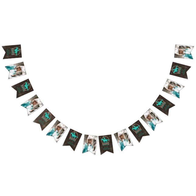 Bright Turquoise Last Ride For The Bride Bunting (All)