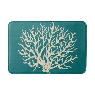 Bright Turquoise Nautical Bath Mat Bathroom Rug