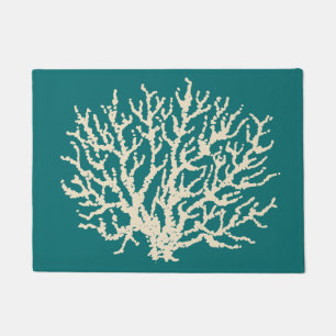 Bright Turquoise Nautical Doormat Rug