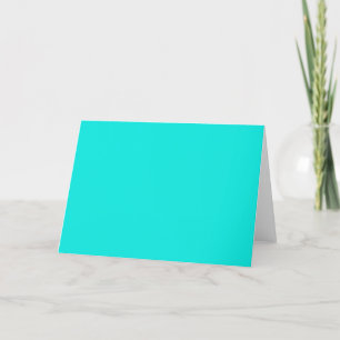 Bright Turquoise Solid Colour Thank You Card