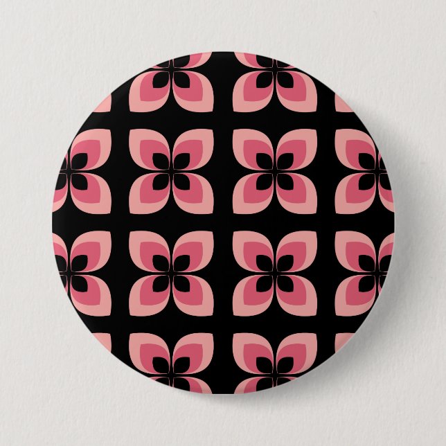 Bright Two Toned Pink Flower Pattern 7.5 Cm Round Badge (Front)