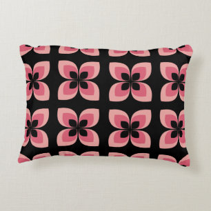 Bright Two Toned Pink Flower Pattern Decorative Cushion