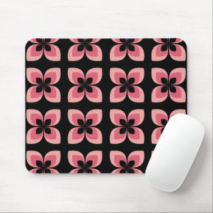 Bright Two Toned Pink Flower Pattern Mouse Mat