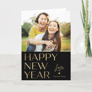Bright Type Modern Happy New Year Photo Card