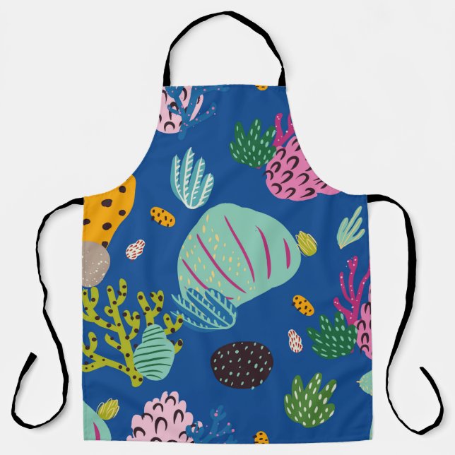 Bright underwater seamless pattern with beautiful  apron (Front)