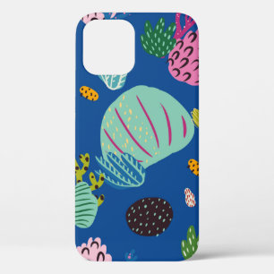 Bright underwater seamless pattern with beautiful iPhone 12 case