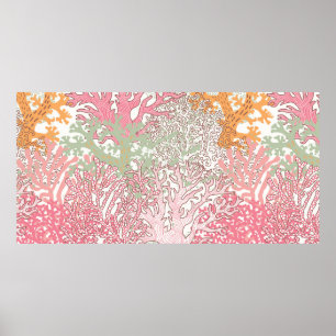 Bright underwater seamless pattern with beautiful poster