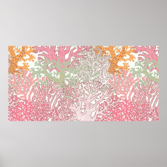 Bright underwater seamless pattern with beautiful  poster (Front)