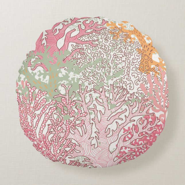 Bright underwater seamless pattern with beautiful  round cushion (Front)