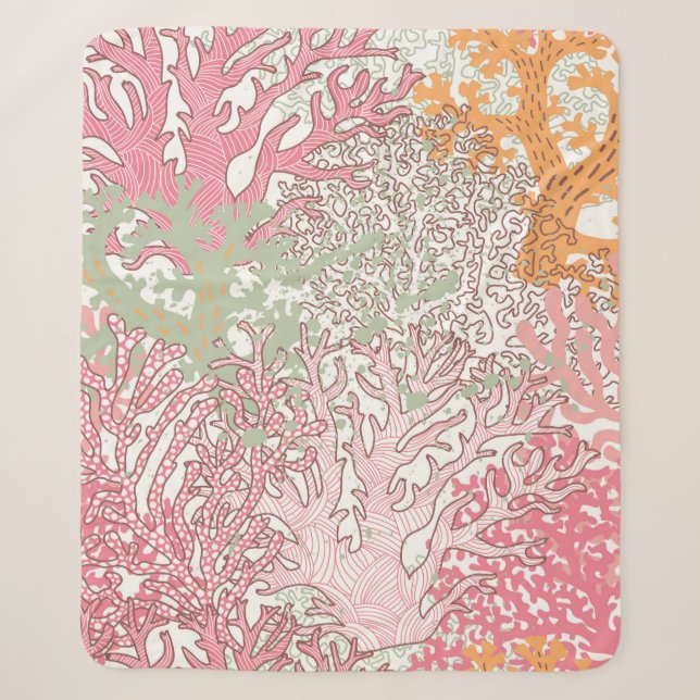 Bright underwater seamless pattern with beautiful  sherpa blanket (Front)