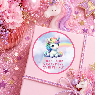 Bright Unicorn Magical Day Pastel Birthday Sticker