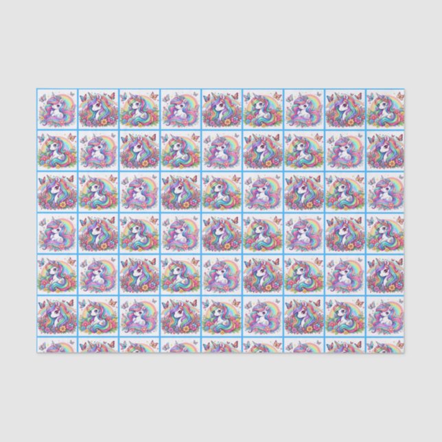 Bright Unicorn Tissue Paper (Front)
