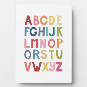 Bright Unisex ABCs Kids Room Wall Art Plaque