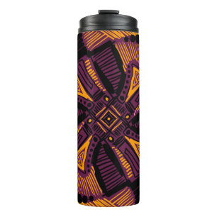 Bright universal square ornament. Lines, spots, do Thermal Tumbler